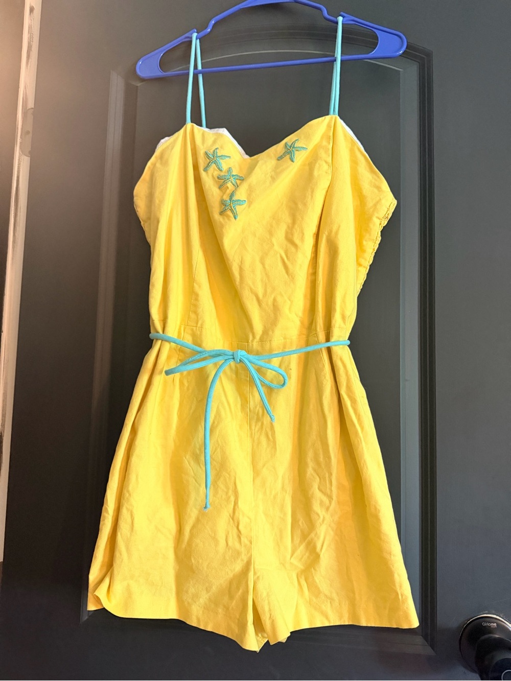 Vintage 70s Seawaves Yellow Beach Playsuit/swimwear Romper sz20